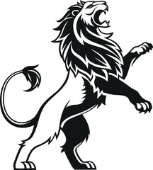 Lion anger silhouette vector art illustration 