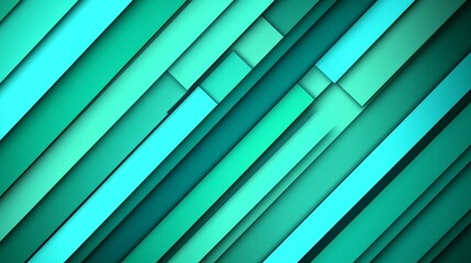 Obraz premium Abstract Teal and Cyan Diagonal Stripes Background Design