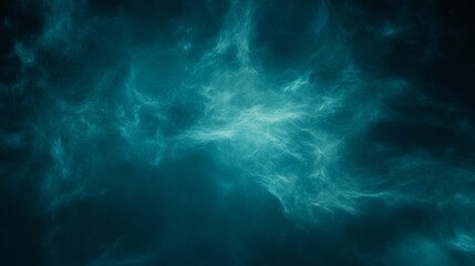 Abstract Teal Nebula Cosmic Cloud Formation