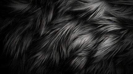 A black and white photo of a fur texture