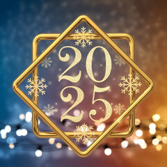 square shaped frame with the numbers 2025 in the center