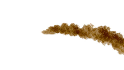 Sandstorm sand dust cloud flying small particles isolated on transparent background