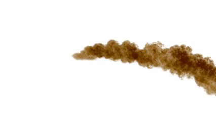 Sandstorm sand dust cloud flying small particles isolated on transparent background