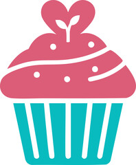 Doodle Cupcake design, Cupcake PNG, Transparent Background