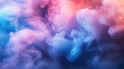 A background of smooth, swirling clouds of pastel smoke on a dark background.