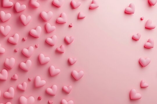 Blank frame and hearts pattern on pink background with Happy valentine day. Beautiful mini heart style.