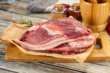 Raw fresh pork meat piece