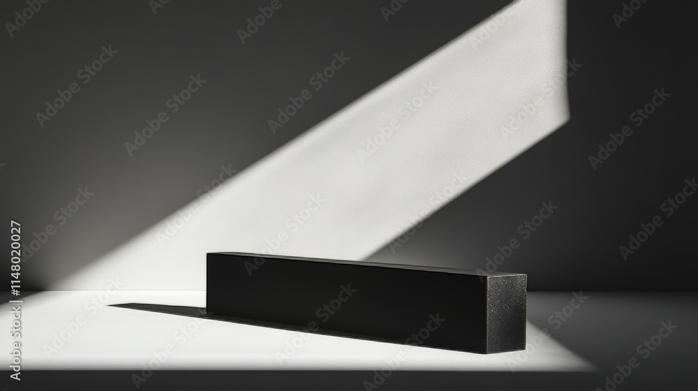 Poster a black object is sitting in front of a window. the window is letting in sunlight. the object is in 