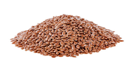 Obraz premium Pile of Flaxseeds Isolated on White Background for Healthy Living