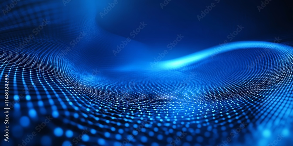 Fototapete digital wave of blue dots creating a dynamic texture in a futuristic environment for technology enth