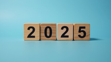 2025 written on woden cubes