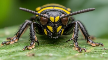 Fototapeta premium A close up of a beetle on a leaf