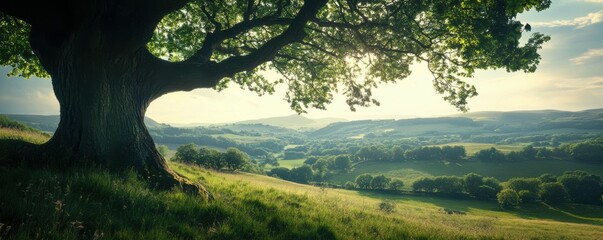 Fototapeta premium Image of tree and landscape