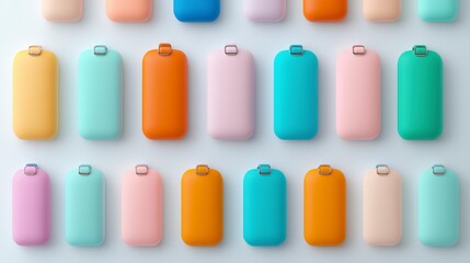 Colorful Leather Wallet Mockup  Pastel Colors  Flat Lay  Minimalist Design