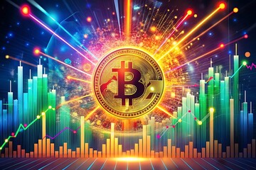 Bitcoin Cryptocurrency Growth: A Vibrant Digital Currency Concept