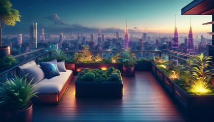 Obraz premium Embrace the beauty of a cyber utopia. 