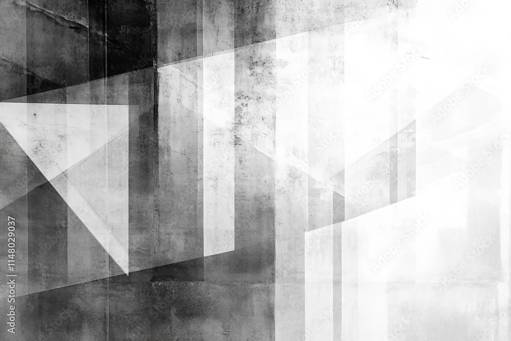 Aufkleber monochrome abstract background featuring geometric shapes and textured concrete for modern design pr