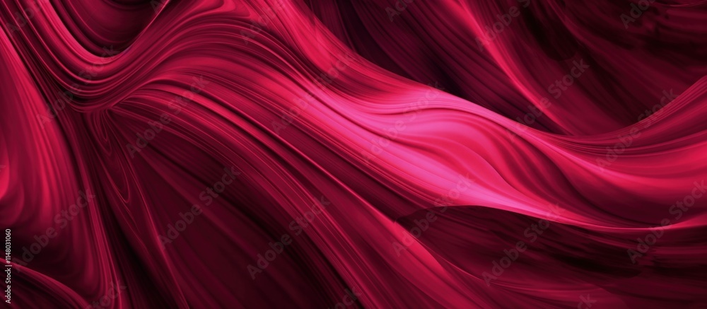 Poster Abstract Flowing Waves in Shades of Red and Magenta with Gradient Textures and a Burgundy Touch for Modern Design Projects