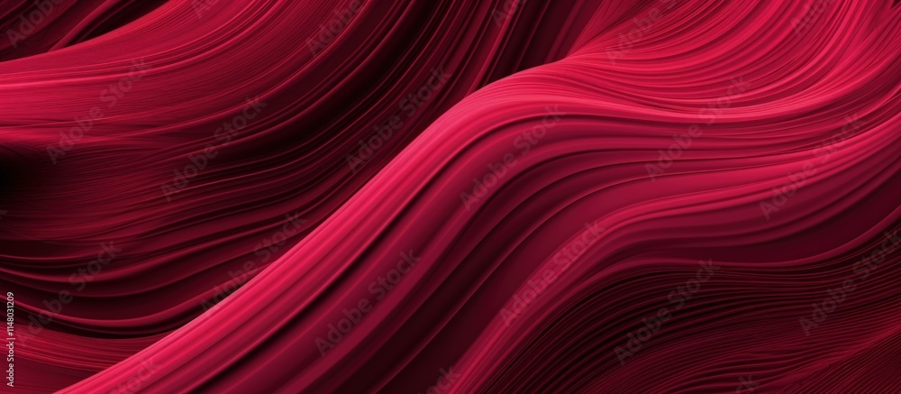 Poster abstract red and magenta waves in motion with fluid textures and dynamic lines for artistic backgrou