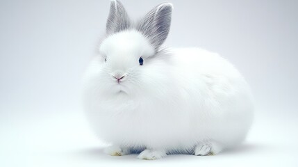 Obraz premium Adorable Fluffy White Bunny Rabbit Portrait