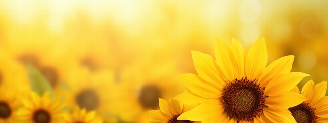 Fototapeta premium Vibrant Sunflower Bloom in a Beautiful Garden Setting Surrounded by Warm Sunlight and Soft Focus Background