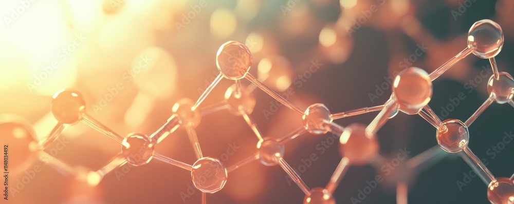 Poster abstract background with hexagons and connection lines for medical, scientific, or technological des