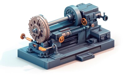 Fototapeta premium Sophisticated Metalworking Machinery Operating in a Modern Industrial Workshop Environment Showcasing Precision Engineering and Manufacturing Capabilities