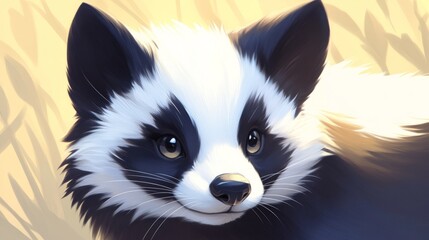 Adorable Young Raccoon Portrait in Golden Sunlight