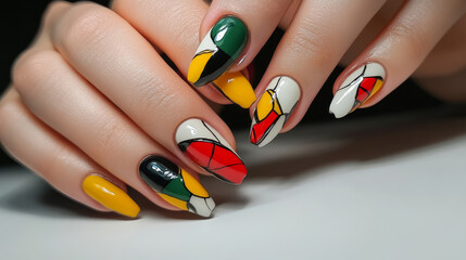  "Artistic Elegance: Modern Nail Art with Creative Designs"

