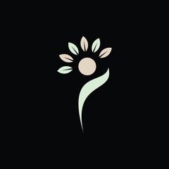 Human Leaf Nature Simple Icon Modern Logo