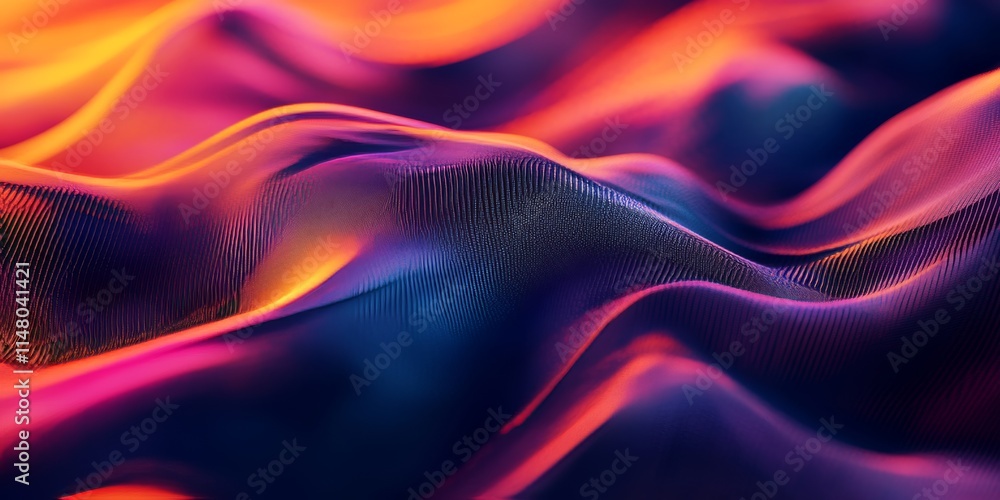 Poster a mesmerizing abstract image featuring vibrant waves of colorful light, creating a dynamic and energ
