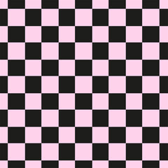 Checkered seamless pattern. Pink and black check background.