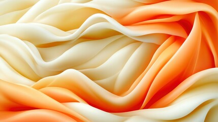 Obraz premium Abstract Draped Fabric in Warm Orange and Cream Tones