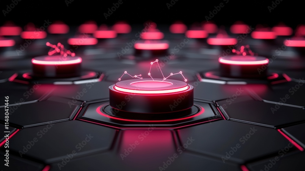 Aufkleber futuristic tech network abstract digital data innovation