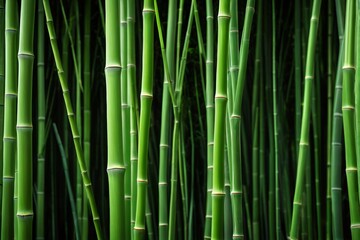 Fototapeta premium a close up of a bunch of green bamboo stalks with a black background
