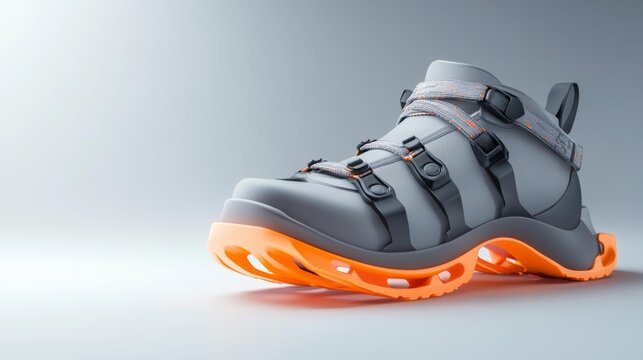 Modern Snowshoes with Vibrant Orange Details. Generative AI