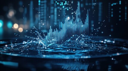 Digital Data Visualization Abstract Water Splash Chart