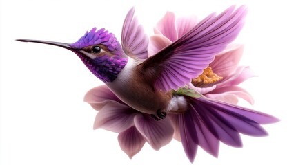 Fototapeta premium Vibrant Hummingbird in Mid-Flight. Generative AI