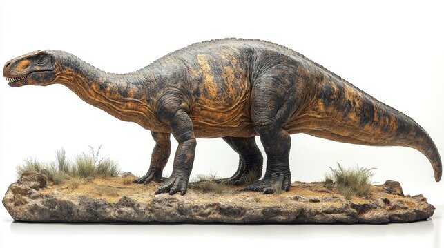 Lambeosaurus Dinosaur Isolated on White Background. Generative AI