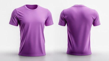 Purple T-Shirt Mockup with Isolated White Background. Generative AI
