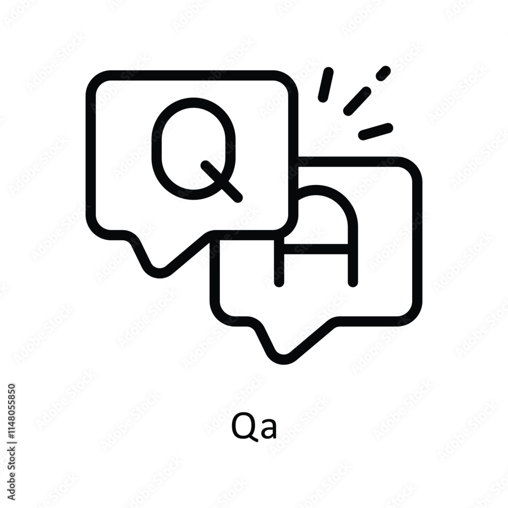 Poster qa vector outline icon. eps 10 file