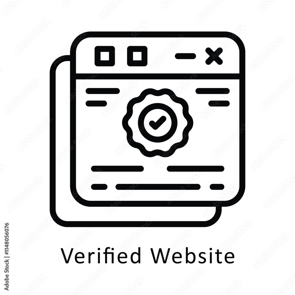 Poster verified website vector outline icon. eps 10 file