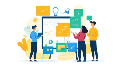 Digital marketing team brainstorming creative advertising ideas for a new product launch