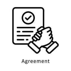 Agreement Vector Outline Icon. Eps 10 File 