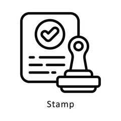 Stamp Vector Outline Icon. Eps 10 File 