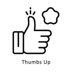 Thumbs up Vector Outline Icon. Eps 10 File 