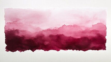 Fototapeta premium Soft Abstract Watercolor Landscape in Shades of Pink and Burgundy Tones