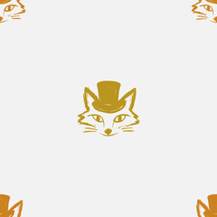 Seamless vector pattern with cute draw fox. Simple doodle style. Colorful animal wallpapers	
