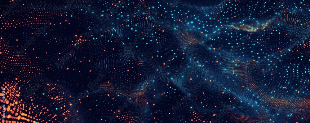 Poster data analytics or data science concept. binary code on dark blue background. cybersecurity and prote