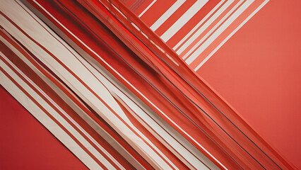A striking red background adorned with stripes, offering a section for textual content